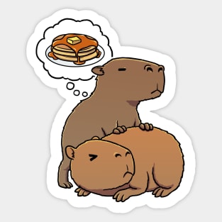 Capybara hungry for pancakes Sticker